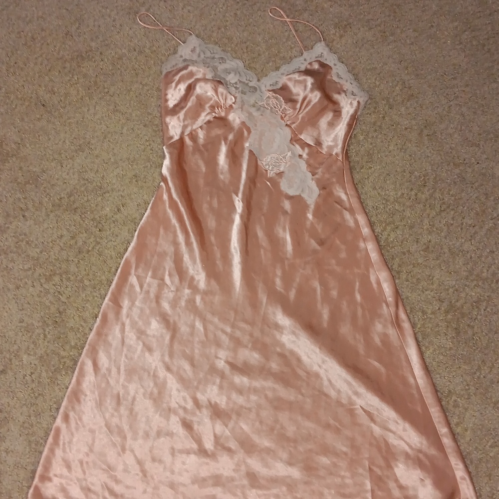 champagne pink lingerie dress .